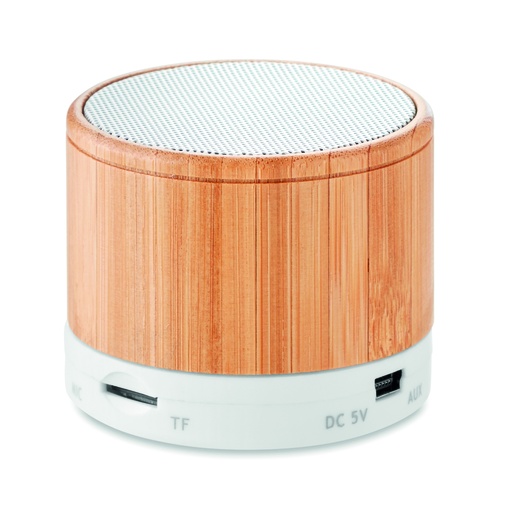 Głośnik bezprzew z bambusa - Bialy