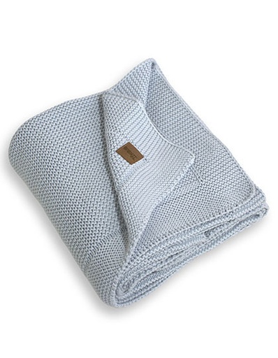 Koc Dzianinowy Bawelna Organiczna ARB930 - Baby Blue