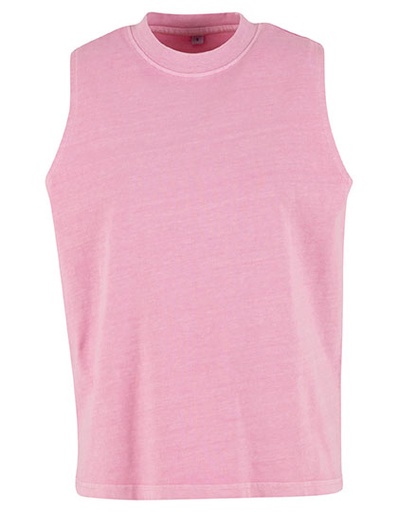 Koszulka bez rekawow Oversize Bawełniana Vintage BY429 - Cool Pink