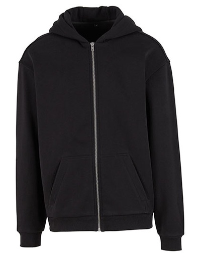 Bluza Rozpinana z Kapturem Luzny Kroj Bawełna Poliester BY443 - Black