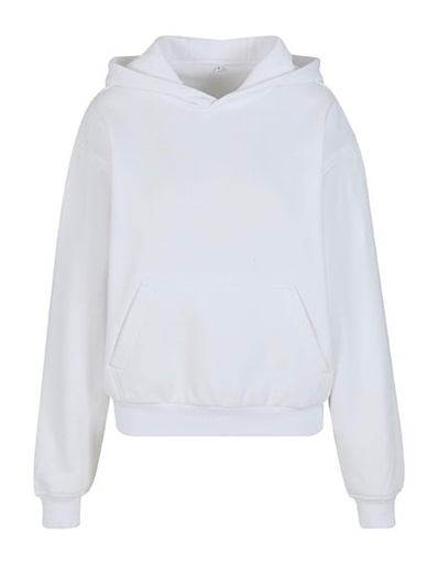 Bluza z Kapturem Luźna Bawełniana Poliestrowa BY444 - White