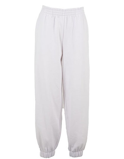 Spodnie Dresowe Luzny Kroj Bawelna Poliester BYBB031 - White