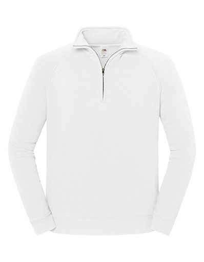 Bluza Klasyczna Bawełniana z Zamkiem F383 - White