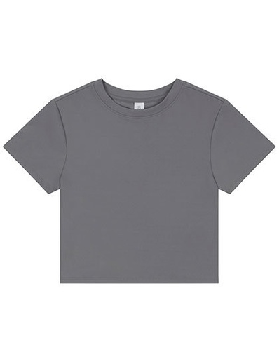 Koszulka Croppowana Poliester Elastan JC215 - Platinum Grey