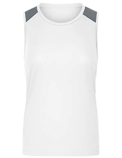 Koszulka Sportowa Damska Bez Rekawow Oddychajaca JN1381 - White