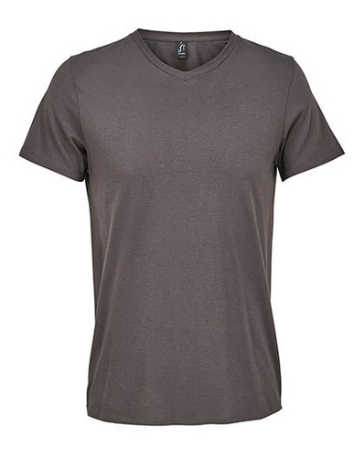 Koszulka Męska V-neck Bawełniana L04765 - Dark Grey (Solid)