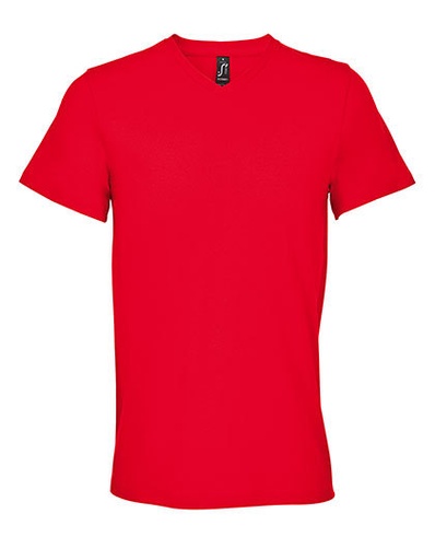 Koszulka Męska V-neck Bawełniana L04765 - Red