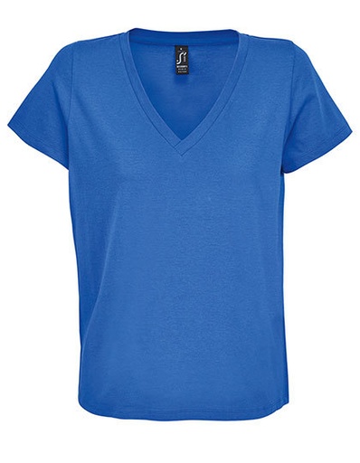 Koszulka V-Neck Bawełniana L04766 - Royal Blue 241