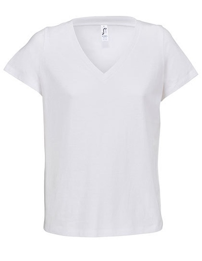 Koszulka V-Neck Bawełniana L04766 - White