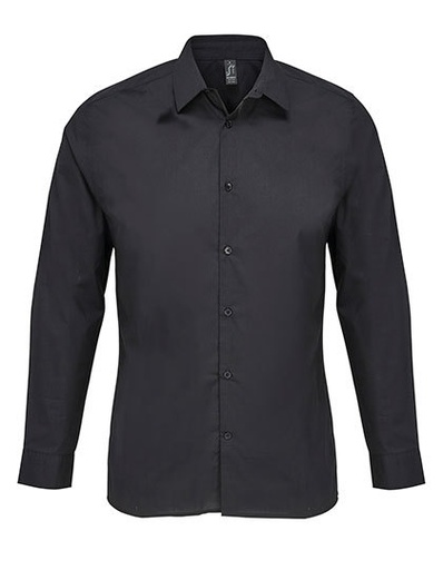 Koszula Dopasowana Popelina z Recyklingu L04770 - Black