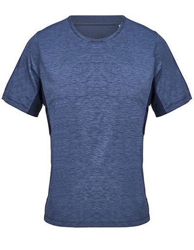 Koszulka Sportowa Klasyczna Oddychająca Poliester z Recyklingu L04810 - Melange French Navy & French Navy