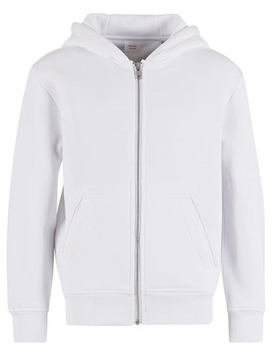 Bluza Oversize Z Kapturem Z Zamkiem Miękka Puszysta NMK013 - White