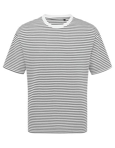 Koszulka oversize PW020 - Black-White Stripe