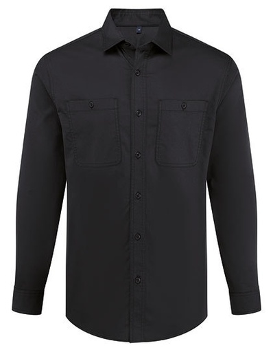 Koszula Robocza Oversize Unisex Bawełna Poliester Elastan PW021 - Black (ca. Pantone Black C)