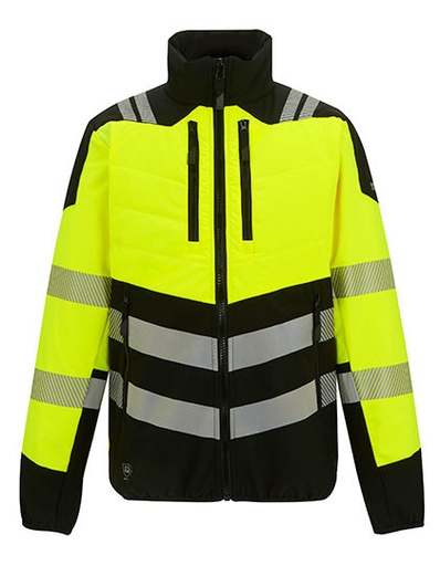 Kurtka Softshell Męska Odblaskowa Ocieplana RG953 - Black & Yellow