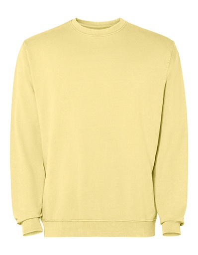 Bluza Unisex Okrągły Dekolt Bawełna Frotte Prana Kwasem RY2203 - Yellow Sweet Washed 801