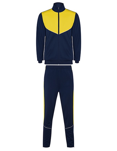 Dres Sportowy Slim Fit Interlock RY6402 - Navy Blue 55 & Yellow 03