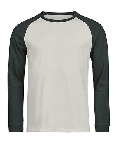 Koszulka Meska Raglanowa Bawelniana TJ1170 - Cement & Dark Green