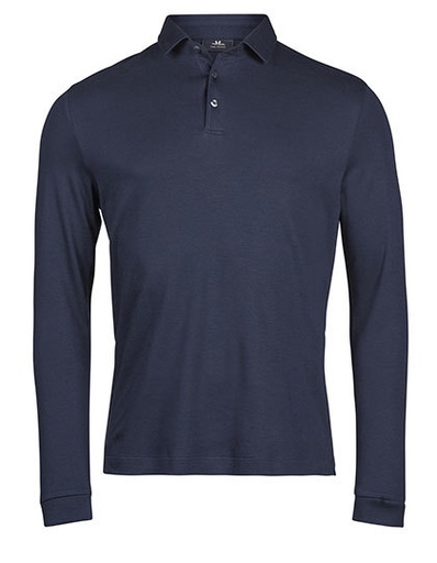 Koszulka Polo Męska Bawełniana Długi Rękaw TJ1442 - Navy