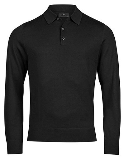 Koszulka Polo Męska Dopasowana Wełna Poliakryl TJ6002 - Black