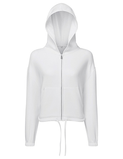 Bluza Damska Oversize Krotka Bawelniana Poliestrowa TR601 - White