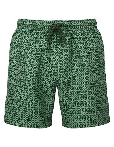 Spodnie kapielowe krotkie poliester wzorzyste WB900 - Green-Green