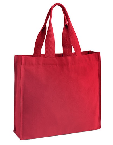 Torba na zakupy Canvas z uchwytami szewron WM940 - Scarlet Red