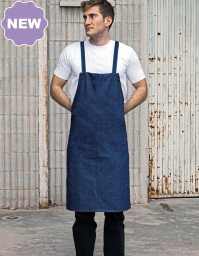 [X9090-1000414427] Fartuch z krzyżowymi paskami X9090 - Denim Blue
