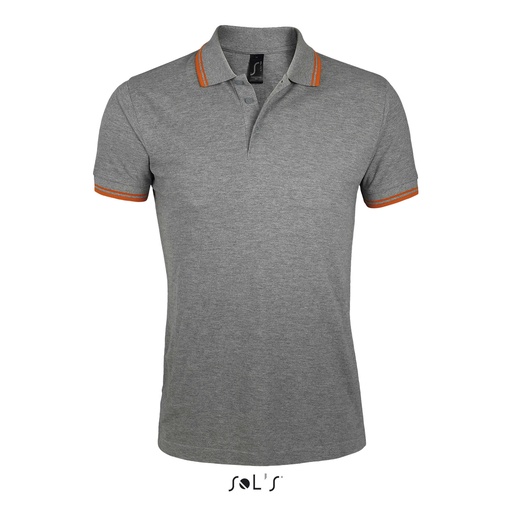 PASADENA MESKA POLO S00577-MO - Melanz Szary/pomaranczowy