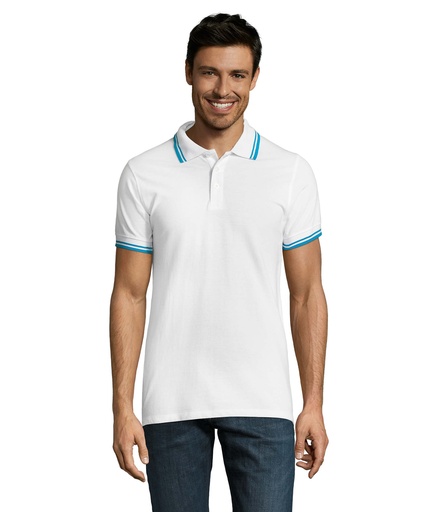 PASADENA MĘSKA POLO - White/Aqua