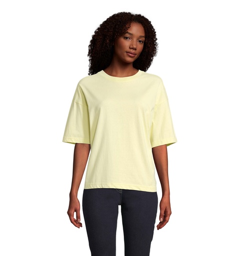 BOXY WOMEN T-SHIRT OVERSIZE - Jasno Żółty
