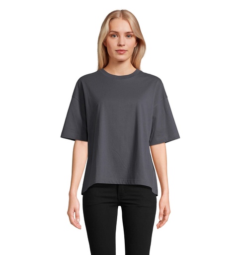 BOXY WOMEN T-SHIRT OVERSIZE - Mysi Szary