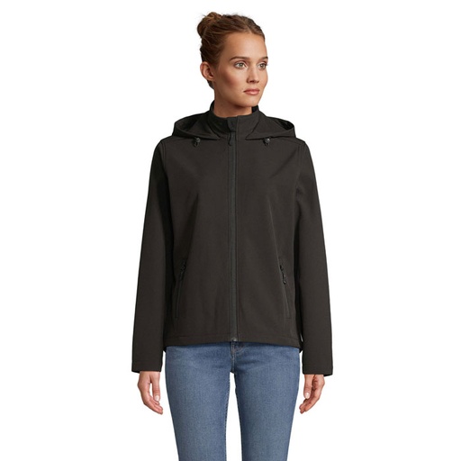 RACE WOMEN HOODED JACKET S04448-BK - Czarny