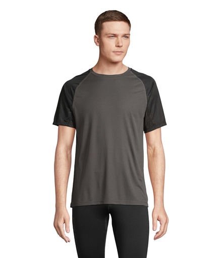 VORTEX RAGLAN T-SHIRT S04787-BI - Black/Charcoal Grey