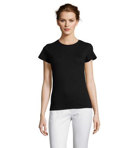 [S11386-DB] MISS WOMEN'S T-SHIRT 150 - Deep Black