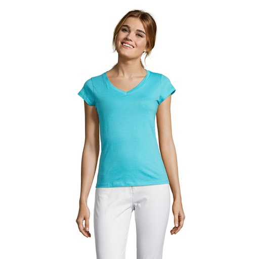 MOON Damski T-SHIRT 150g S11388-AL - Niebieski Atol