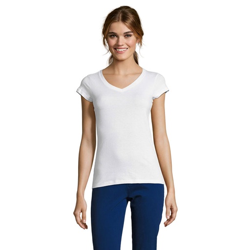 MOON Damski T-SHIRT 150g S11388-WH - Bialy
