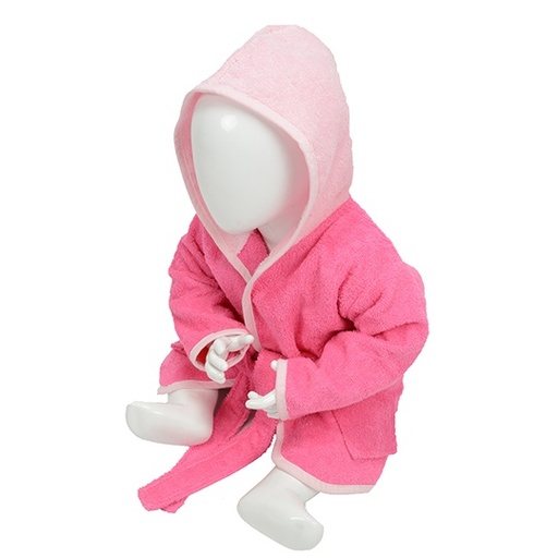 Szlafrok Frotte Z Kapturem AR022 - Pink & Light Pink