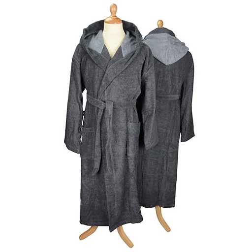Szlafrok z kapturem AR026 - Graphite & Anthracite Grey