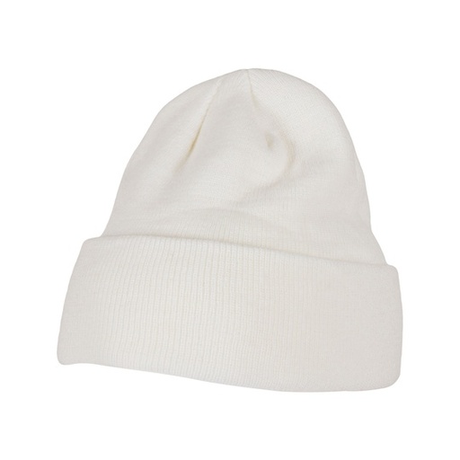 Gruba dzianinowa czapka z mankietem BY001 - White