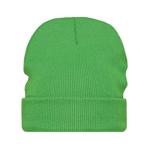 Dzianinowa czapka z wywinięciem C700 - Lime Green