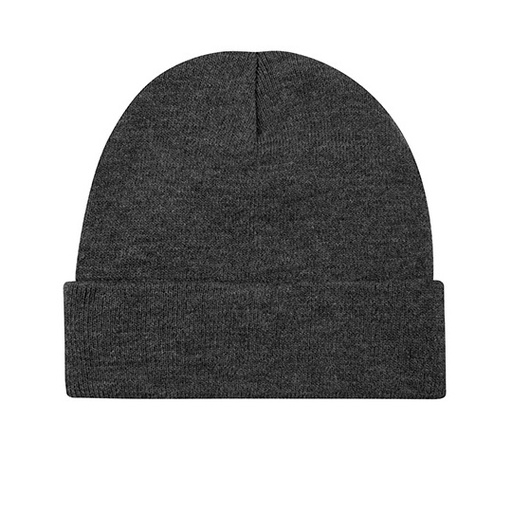 Dzianinowa czapka z wywinięciem C700 - Grey Melange