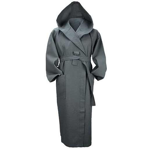 Szlafrok waflowy z kapturem AR028 - Graphite