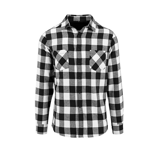 Koszula Męska Klasyczna Flanelowa BY031 - Black-White