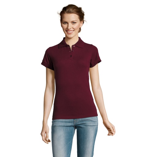 [S00573-BG] PRIME Damskie POLO 200g S00573-BG - Burgundy