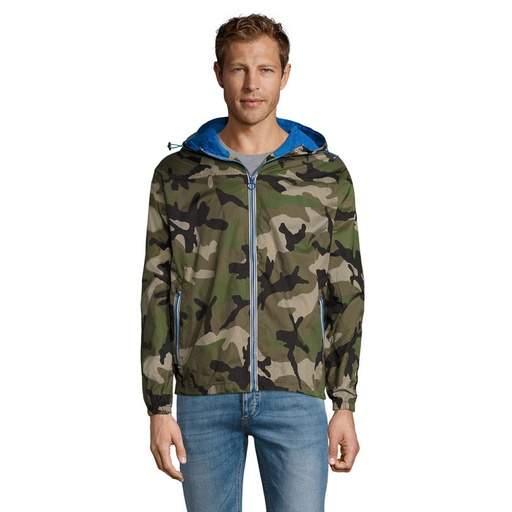 SKATE LINED WINDBREAKER S01171-AD - Camo/Royal Blue
