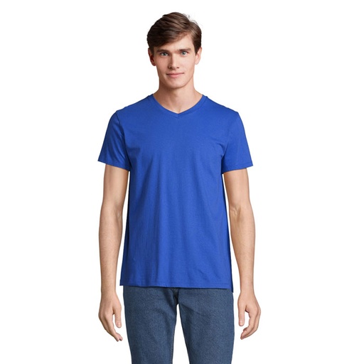 [S04765-RB] REGENT V  V-NECK T-SHIRT S04765-RB - Niebieski