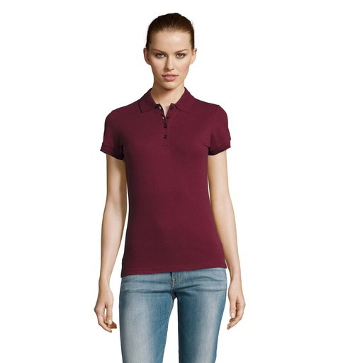 [S11338-BG] PASSION Damskie POLO 170g S11338-BG - Burgundy