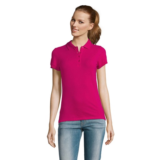 [S11338-FU] PASSION Damskie POLO 170g S11338-FU - Fuchsia