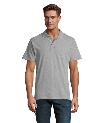 [S11362-GY] SPRING II MEN Polo 210g S11362-GY - Szary Melanz 2
